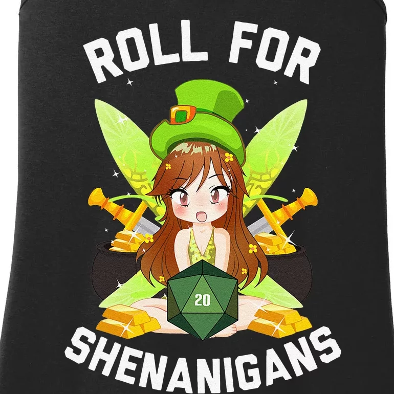 Pixie Fairy Fantasy D20 Tabletop RPG Funny St Patricks Day Ladies Essential Tank