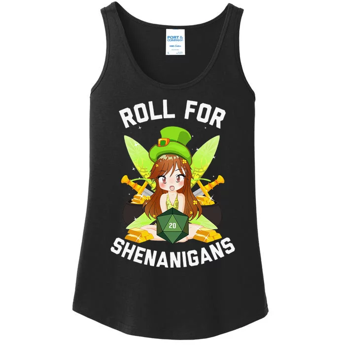 Pixie Fairy Fantasy D20 Tabletop RPG Funny St Patricks Day Ladies Essential Tank