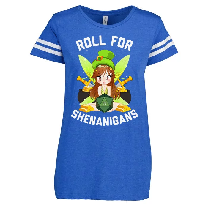 Pixie Fairy Fantasy D20 Tabletop RPG Funny St Patricks Day Enza Ladies Jersey Football T-Shirt