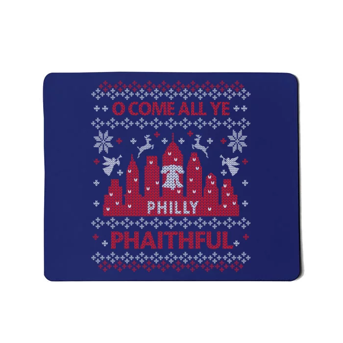 Philly Faithful Funny Philadelphia Philly Fan Ugly Christmas Mousepad