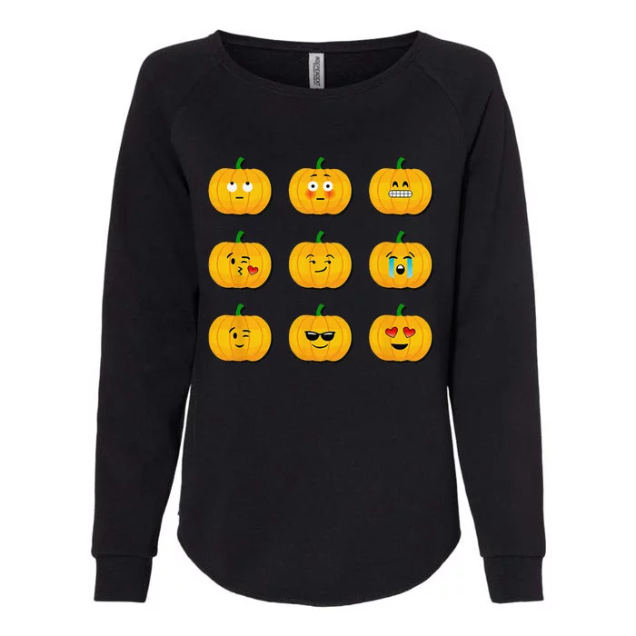 Pumpkin Faces For Halloween Graphic Womens California Wash Sweatshirt