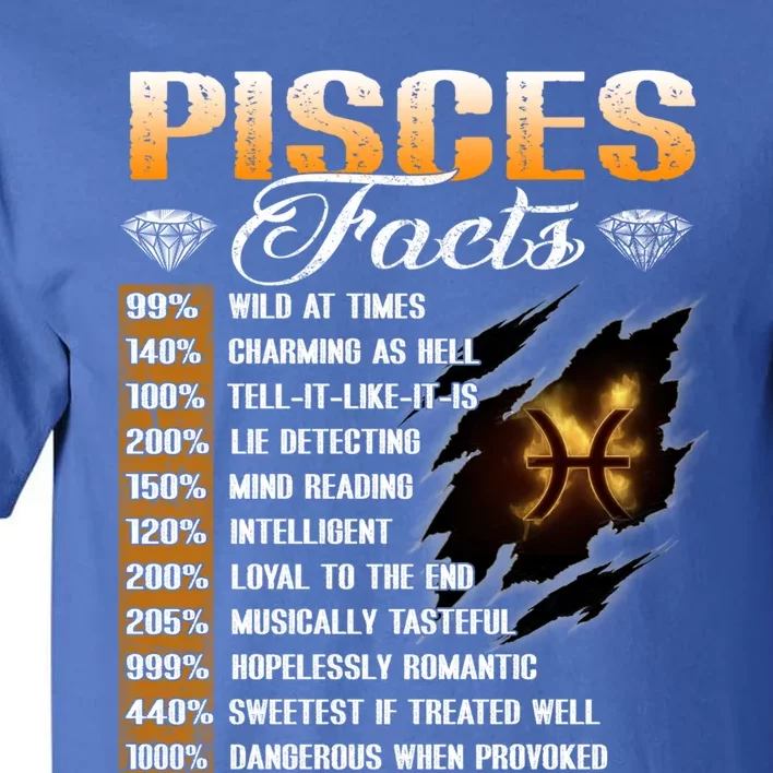 Pisces Facts Funny Zodiac Signs Birthday Funny Gift Cool Gift Tall T-Shirt