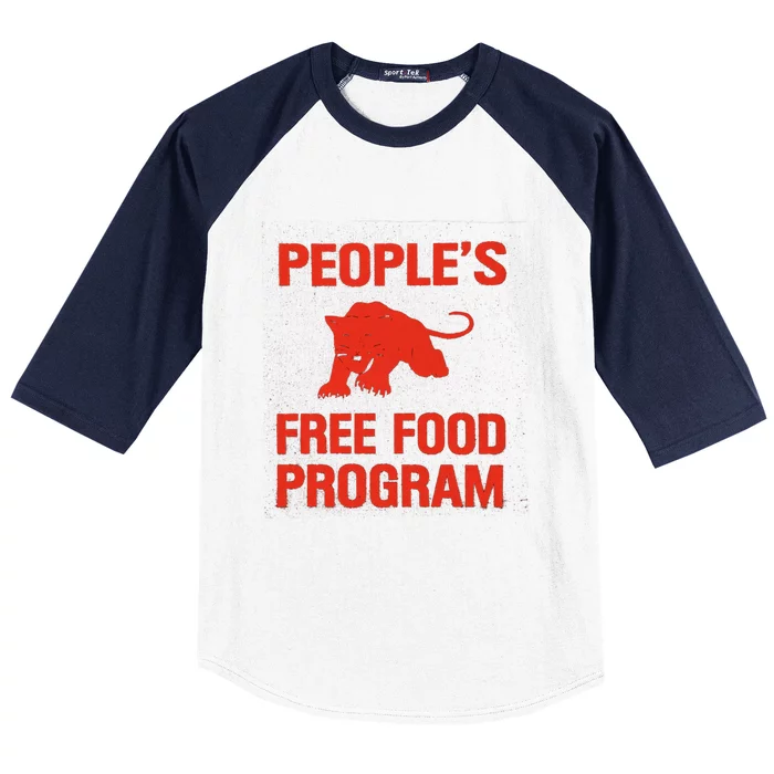 Peoples Free Food Program Vintage Social Justice Gift Baseball Sleeve Shirt