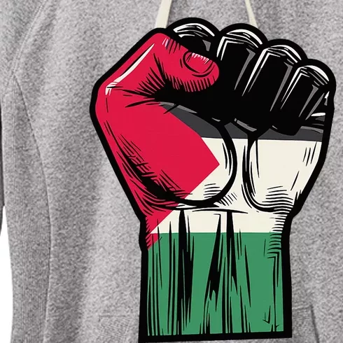 Palestine Flag Fist Peace Women's Fleece Hoodie