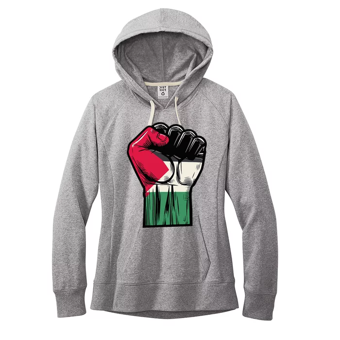 Palestine Flag Fist Peace Women's Fleece Hoodie