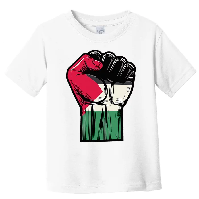 Palestine Flag Fist Peace Toddler T-Shirt