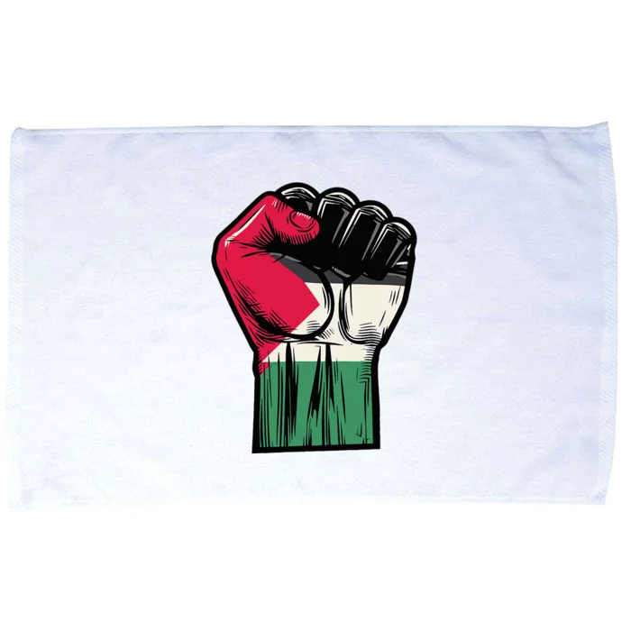 Palestine Flag Fist Peace Microfiber Hand Towel