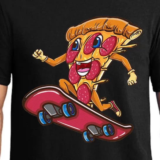 pizza food Funny Pizza Riding Skateboard Pajama Set