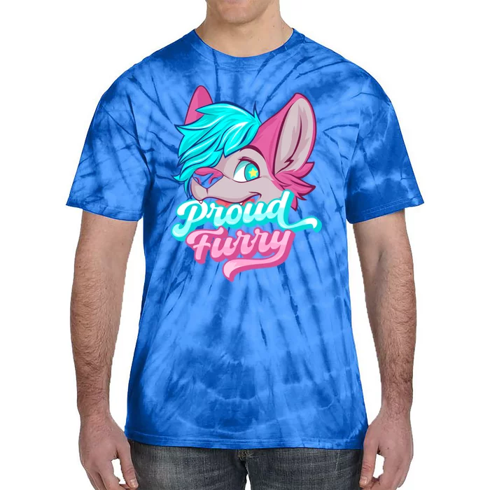 Proud Furry Fandom Cosplay Animal Lover Furries Furry Person Gift Tie-Dye T-Shirt