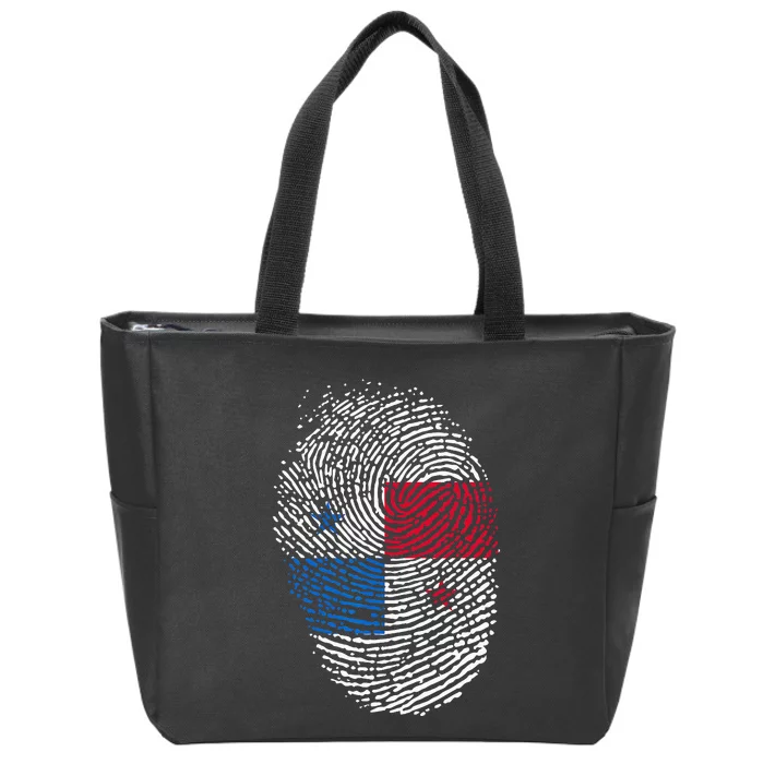 Panamanian Flag Fingerprint Panama Zip Tote Bag