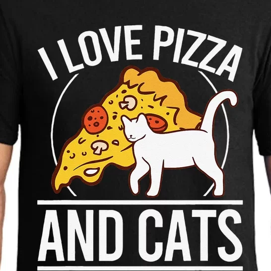 Pizza foodie Funny I Love Pizza And Cats Pizza Kitten Pajama Set