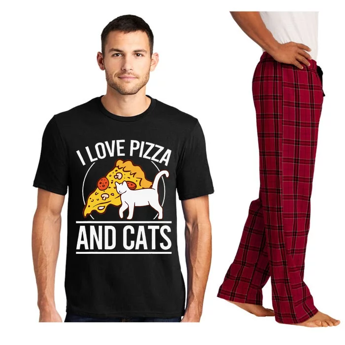 Pizza foodie Funny I Love Pizza And Cats Pizza Kitten Pajama Set