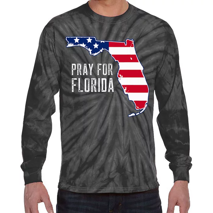 Pray For Florida Beach Stand With Florida Strong Tie-Dye Long Sleeve Shirt