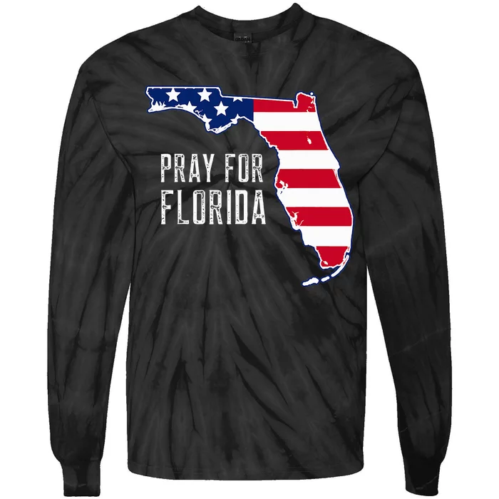 Pray For Florida Beach Stand With Florida Strong Tie-Dye Long Sleeve Shirt