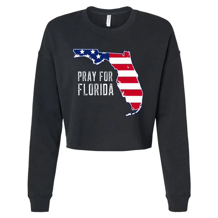 Pray For Florida Beach Stand With Florida Strong Cropped Pullover Crew