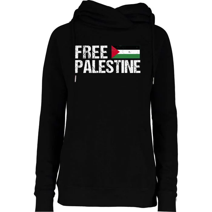 Palestine Flag Free Palestine Womens Funnel Neck Pullover Hood