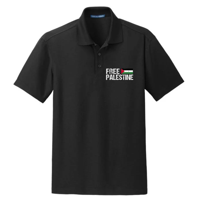 Palestine Flag Free Palestine Dry Zone Grid Performance Polo