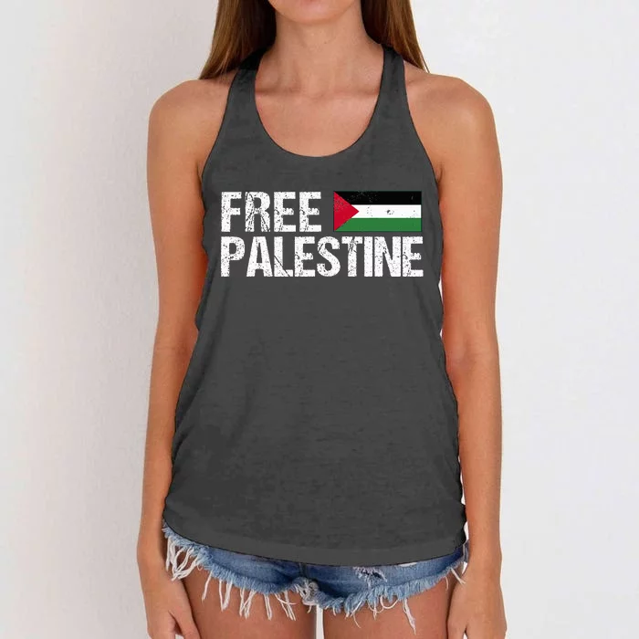 Palestine Flag Free Palestine Women's Knotted Racerback Tank