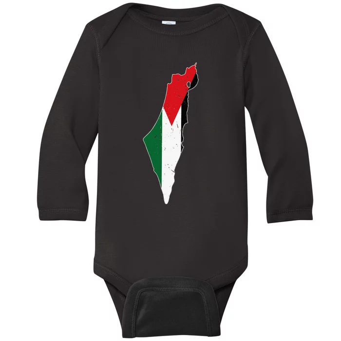 Palestine Flag Free Palestine Baby Long Sleeve Bodysuit