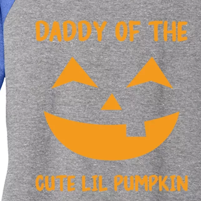 Pumpkin Face Funny Daddy Of The Cute Lil Pumpkin Halloween Meaningful Gift Women's Tri-Blend 3/4-Sleeve Raglan Shirt