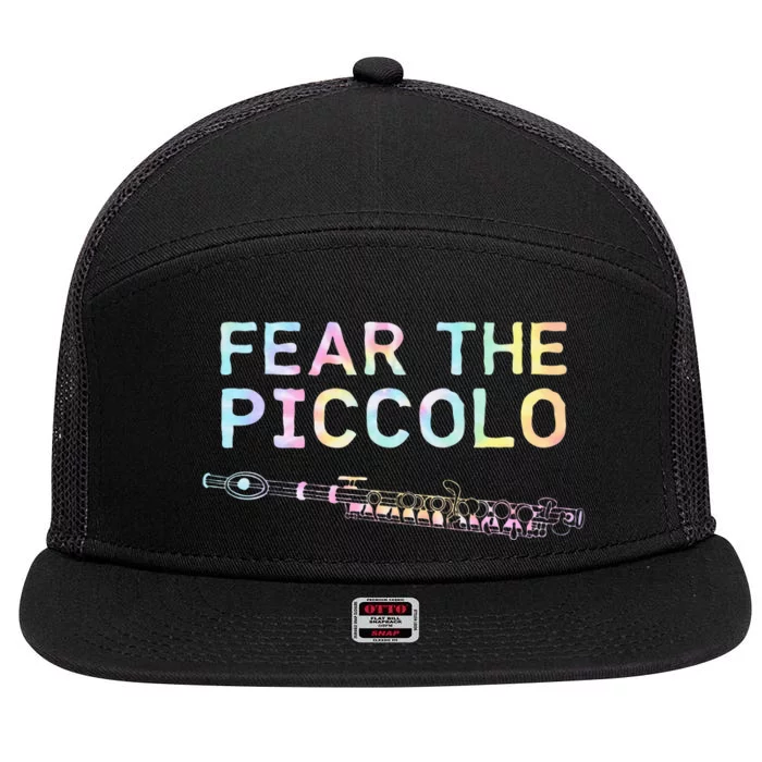 Piccolo Flute Fear The Piccolo Flutist Tie Dye 7 Panel Mesh Trucker Snapback Hat