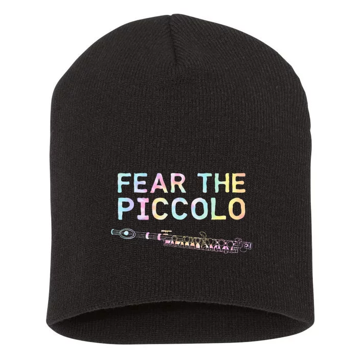 Piccolo Flute Fear The Piccolo Flutist Tie Dye Short Acrylic Beanie