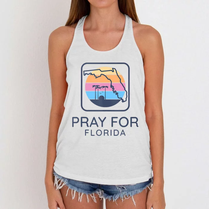 Pray For Florida Strong Women's Knotted Racerback Tank