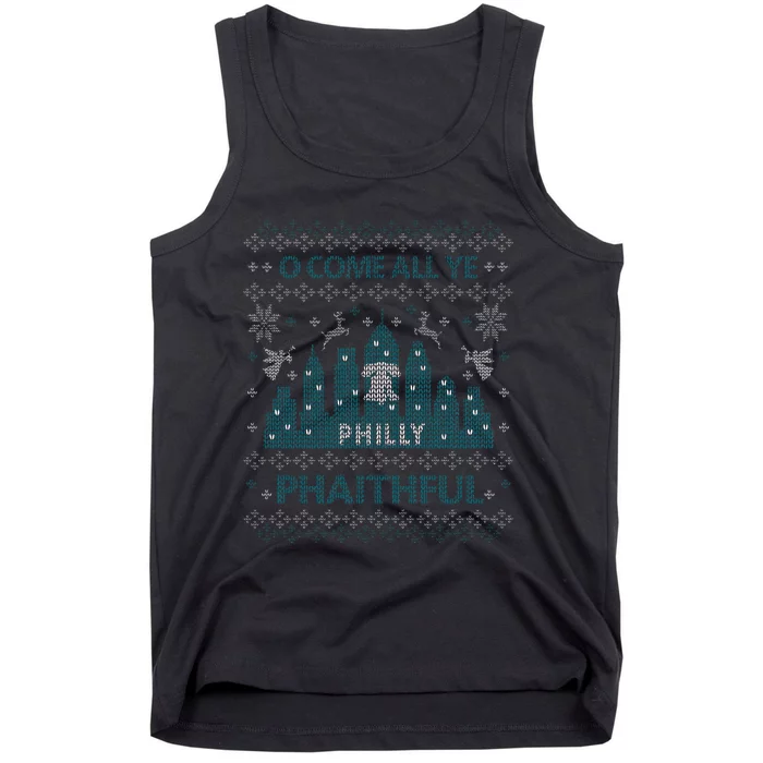 Philly Faithful Funny Philadelphia Philly Fan Ugly Christmas Tank Top