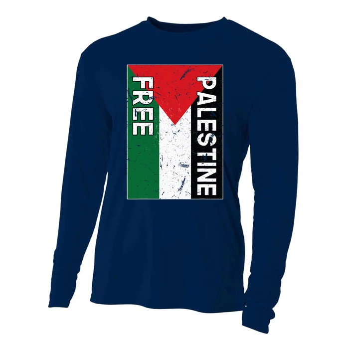 Palestine Flag Free Gaza I Stand With Free Palestine Cooling Performance Long Sleeve Crew