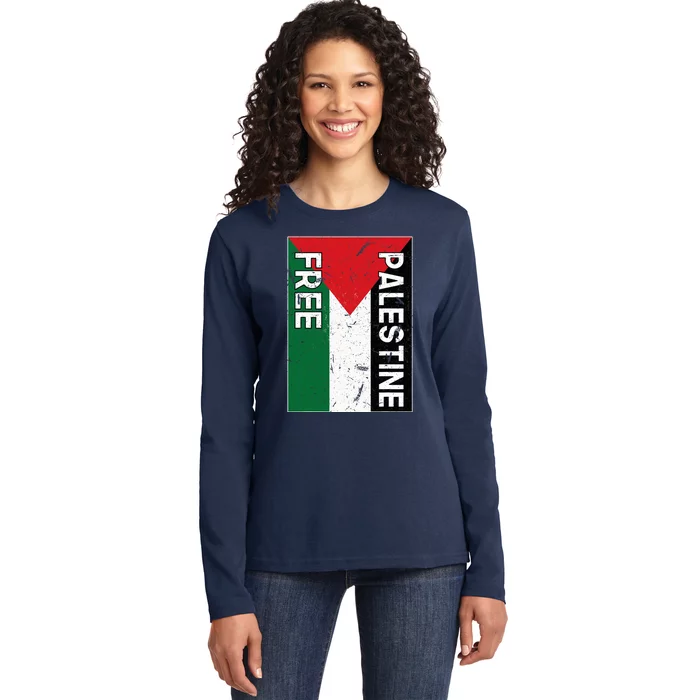 Palestine Flag Free Gaza I Stand With Free Palestine Ladies Long Sleeve Shirt