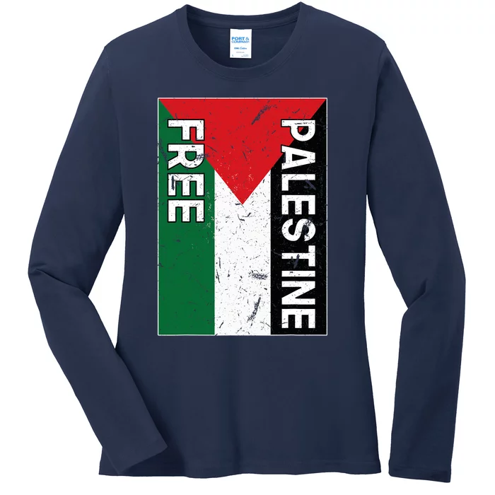 Palestine Flag Free Gaza I Stand With Free Palestine Ladies Long Sleeve Shirt