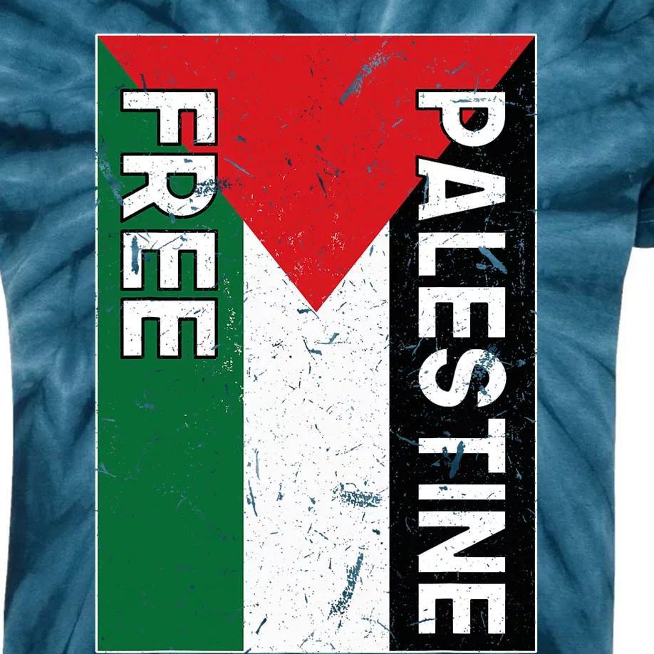 Palestine Flag Free Gaza I Stand With Free Palestine Kids Tie-Dye T-Shirt