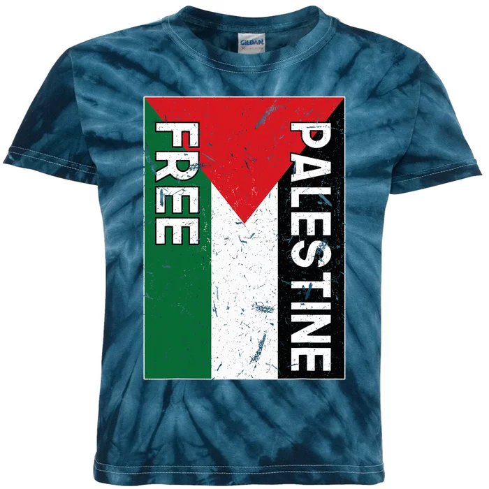 Palestine Flag Free Gaza I Stand With Free Palestine Kids Tie-Dye T-Shirt