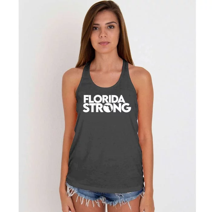 Pray For Florida Strong Florida Tropical Storm 2024 Women's Knotted Racerback Tank