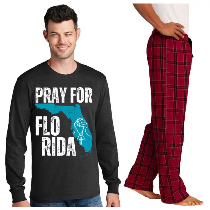 Pray For Florida Tampa Pray For Floridians Hurricane Milton Florida Strong Long Sleeve Pajama Set