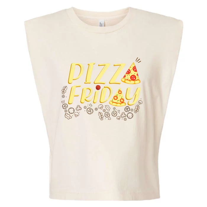 Pizza Friday Funny Food Garment-Dyed Women's Muscle Tee