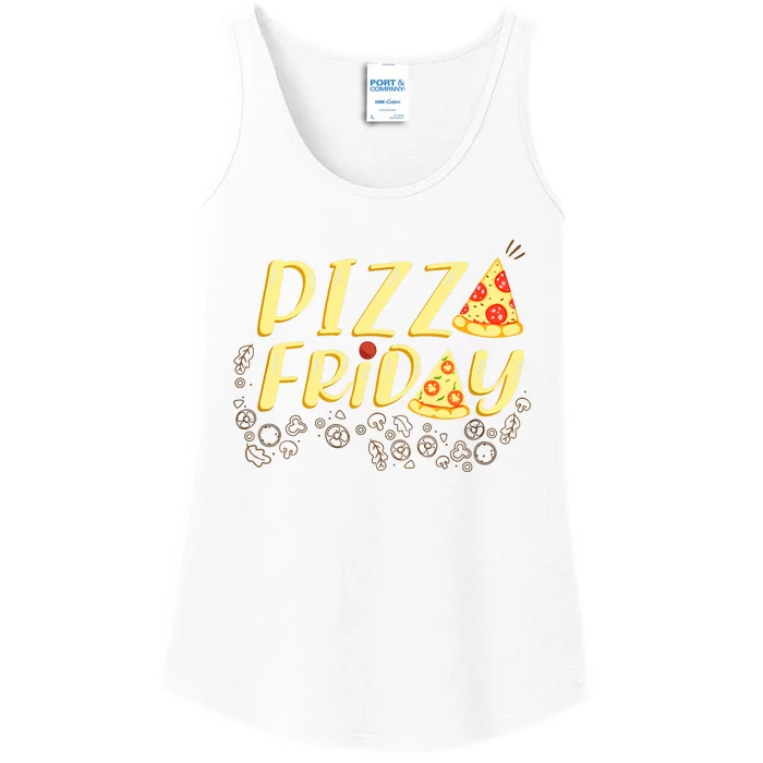 Pizza Friday Funny Food Ladies Essential Tank