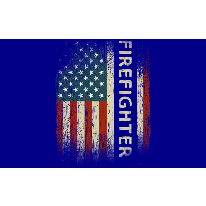 Patriotic Firefighter Funny Gift American Usa Flag Funny Fire Gift Bumper Sticker