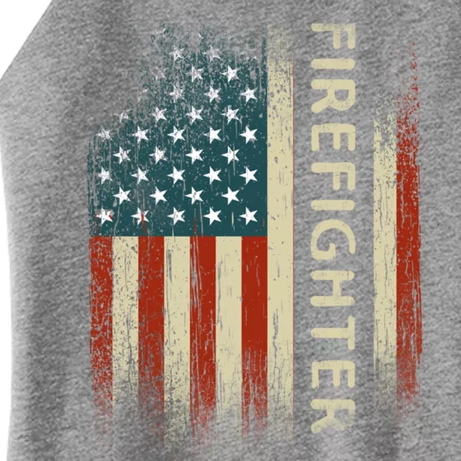 Patriotic Firefighter Funny Gift American Usa Flag Funny Fire Gift Women’s Perfect Tri Rocker Tank