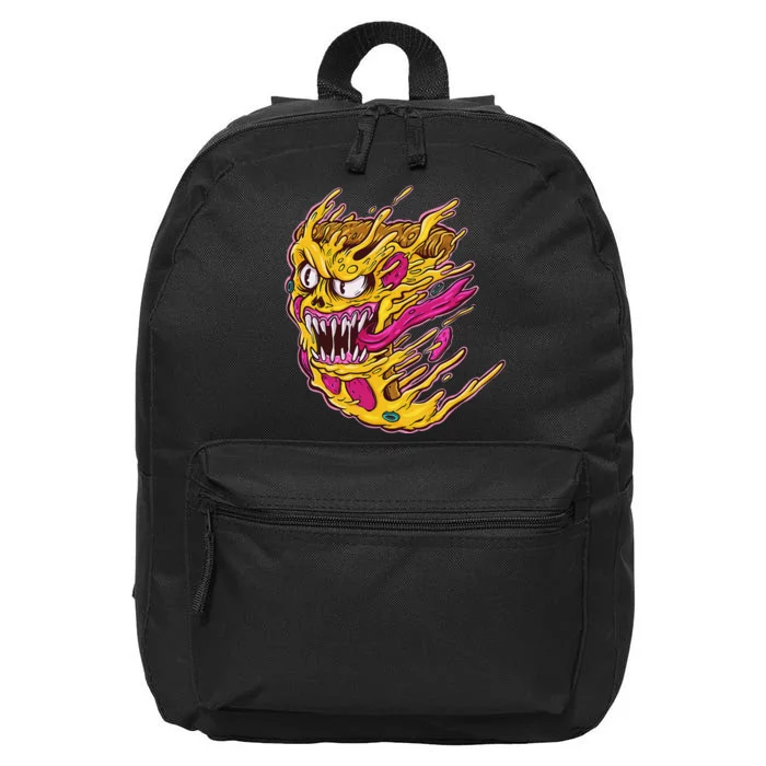 Pizza Funny food Melting Mayhem Pizza Face 16 in Basic Backpack