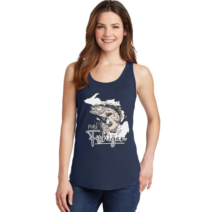 Pure Fishigan Fisherman State Of Michigan Fishing Ladies Essential Tank