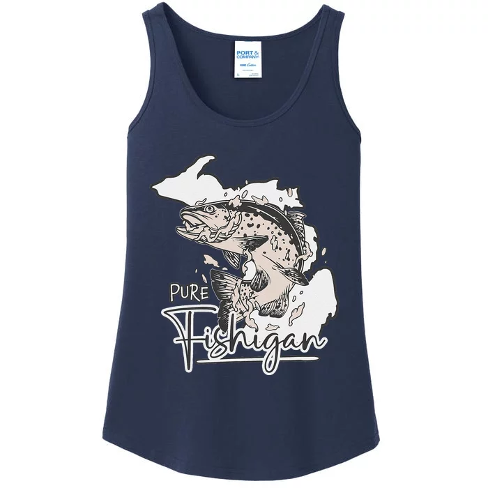 Pure Fishigan Fisherman State Of Michigan Fishing Ladies Essential Tank