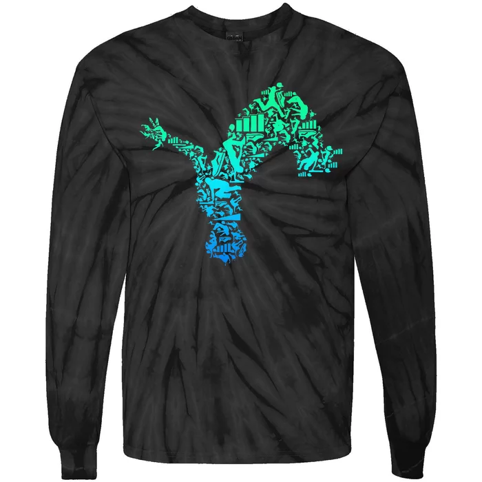 Parkour Freerunner Freerunning Traceur Tie-Dye Long Sleeve Shirt