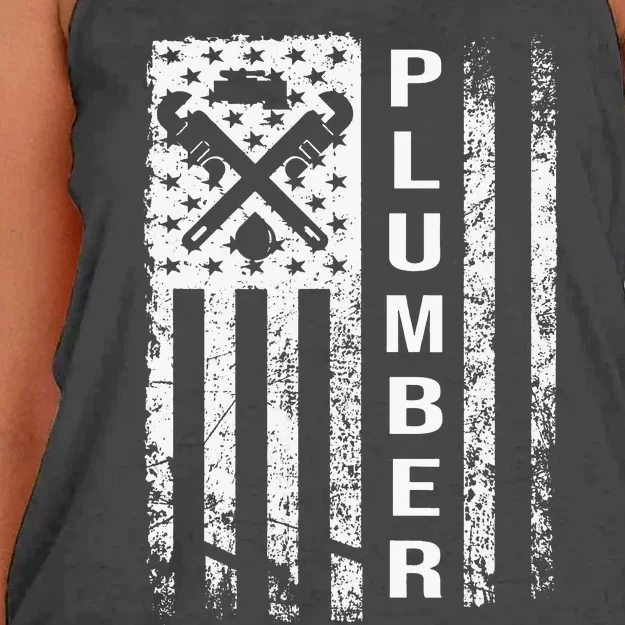 Plumber Flag Funny Plumbing Outfit Women's Knotted Racerback Tank