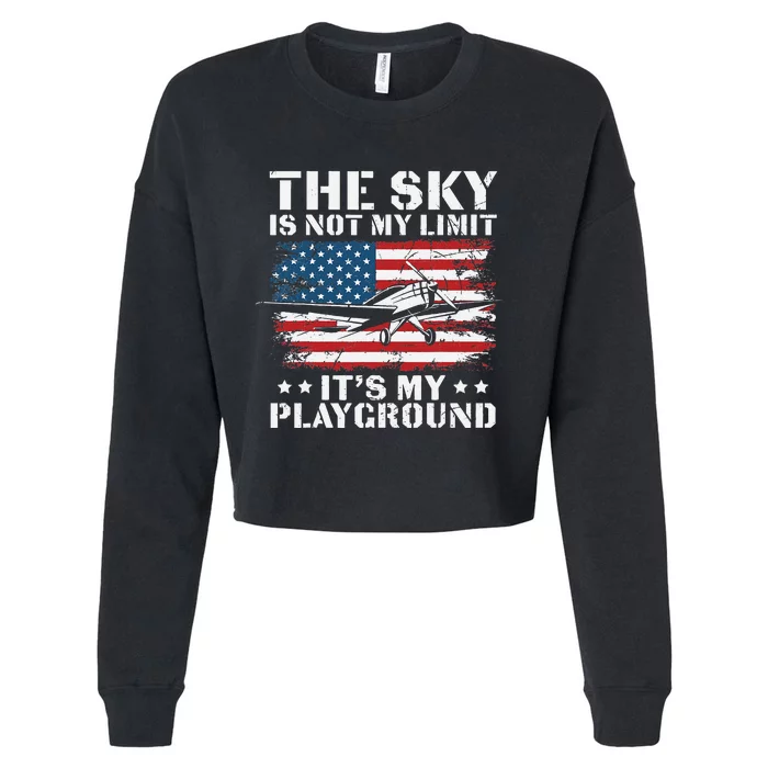 Pilot Funny Flying Aviation Cropped Pullover Crew