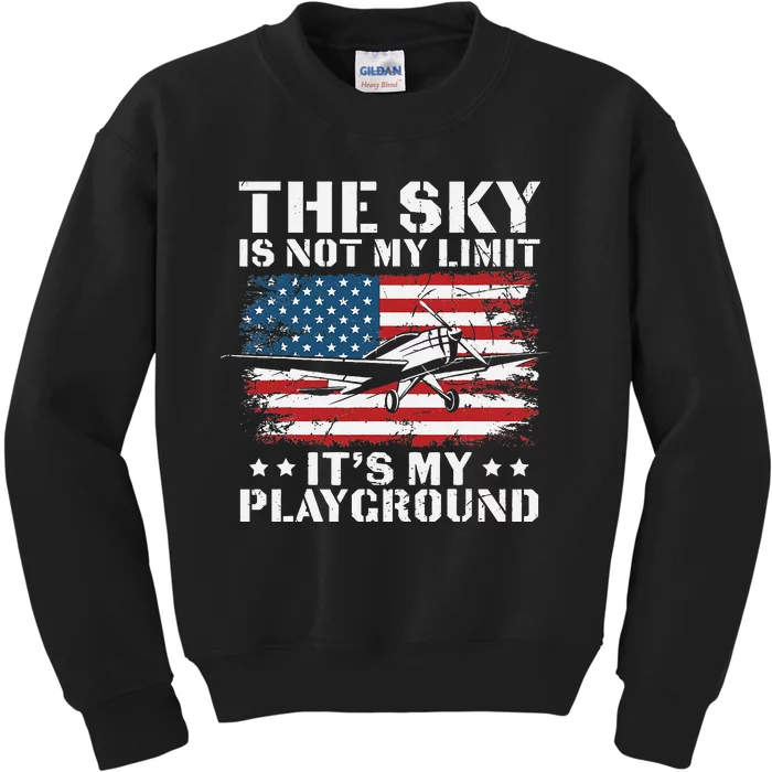 Pilot Funny Flying Aviation Kids Sweatshirt