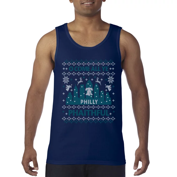 Philly Faithful Funny Philadelphia Philly Fan Ugly Christmas Tank Top