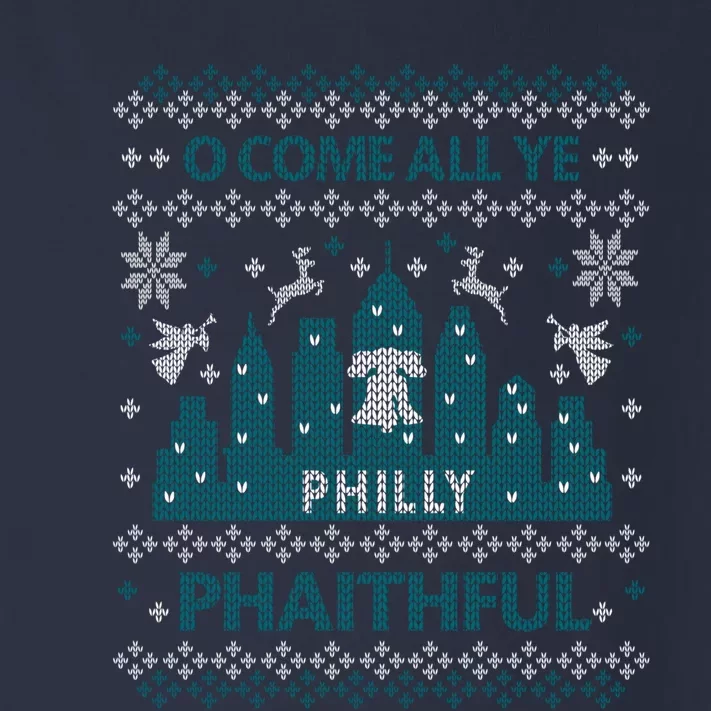 Philly Faithful Funny Philadelphia Philly Fan Ugly Christmas Toddler Long Sleeve Shirt