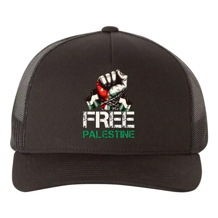 Palestine Flag Free Palestine Save Gaza Strip Yupoong Adult 5-Panel Trucker Hat