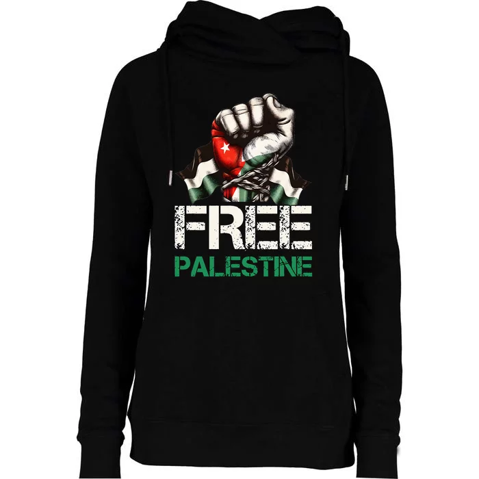 Palestine Flag Free Palestine Save Gaza Strip Womens Funnel Neck Pullover Hood